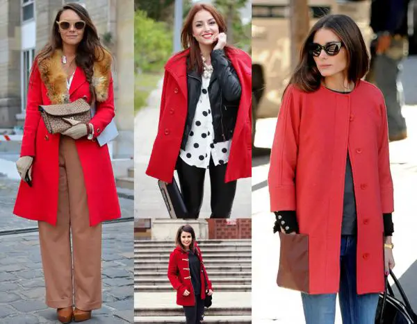 Wie man einen roten Mantel trägt