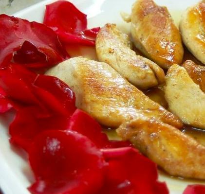 Rezepte für den Valentinstag - Huhn mit Rosen