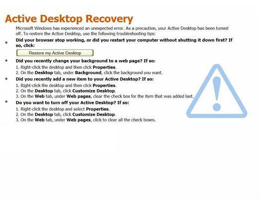 So stoppen Sie die Wiederherstellung von Active Desktop