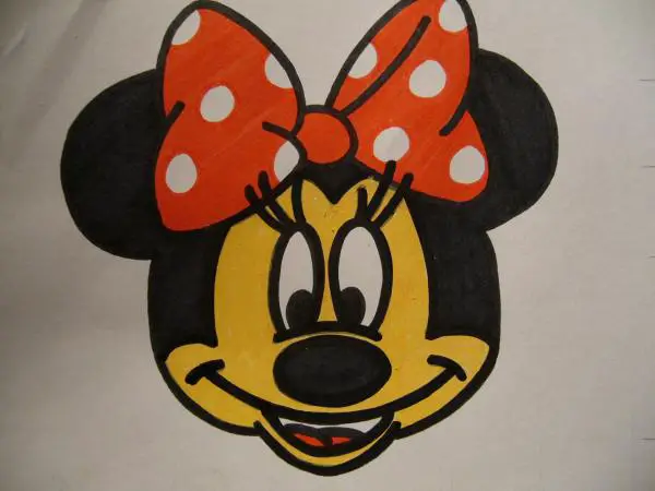 Wie zeichne das Gesicht von Minnie Mouse