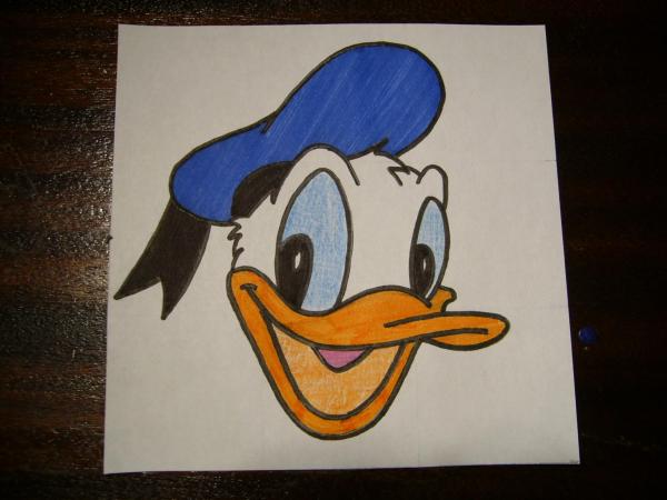 Wie man das Gesicht von Donald Duck zeichnet