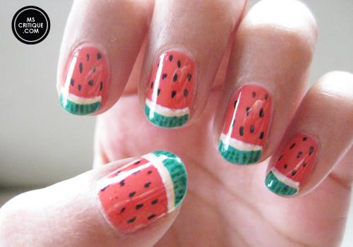 Wie man Wassermelonen auf Nägeln malt