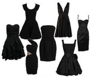 Wie man ein schwarzes einfaches Kleid trägt