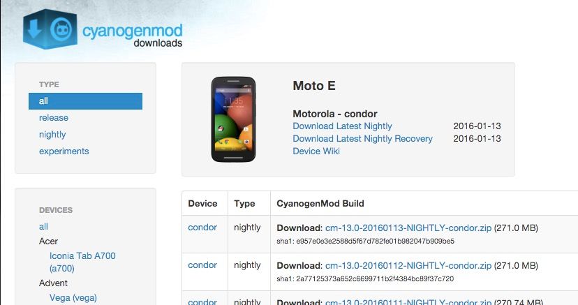 Android 6.0 Marshmallow für Moto E