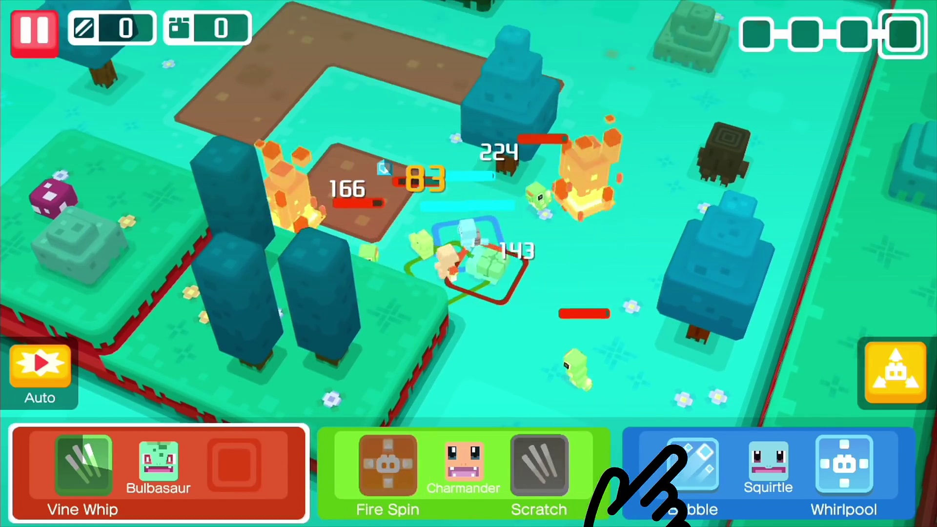 Lerne neue Bewegungen in Pokemon Quest