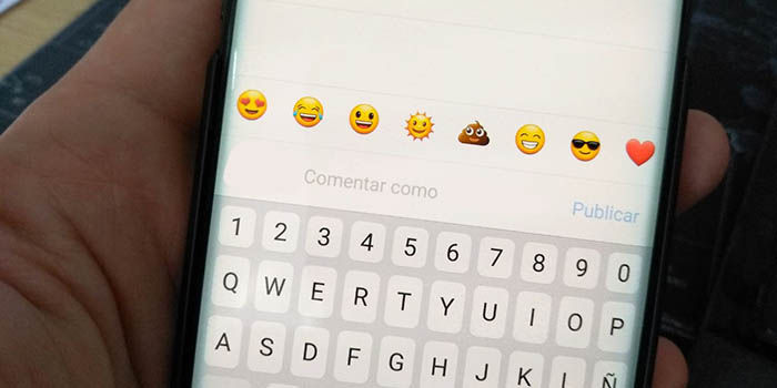 Barra de emojis en Instagram