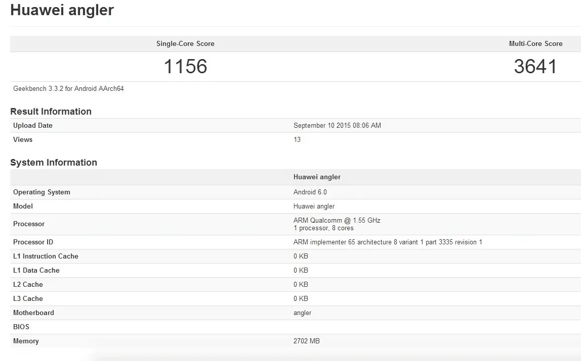 Der Benchmark des Huawei Nexus 6 zeigt Snapdragon 810 und 3 GB RAM