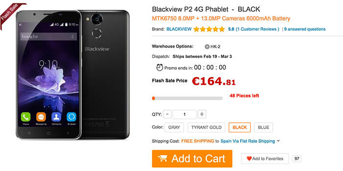 Blackview P2 des Angebots