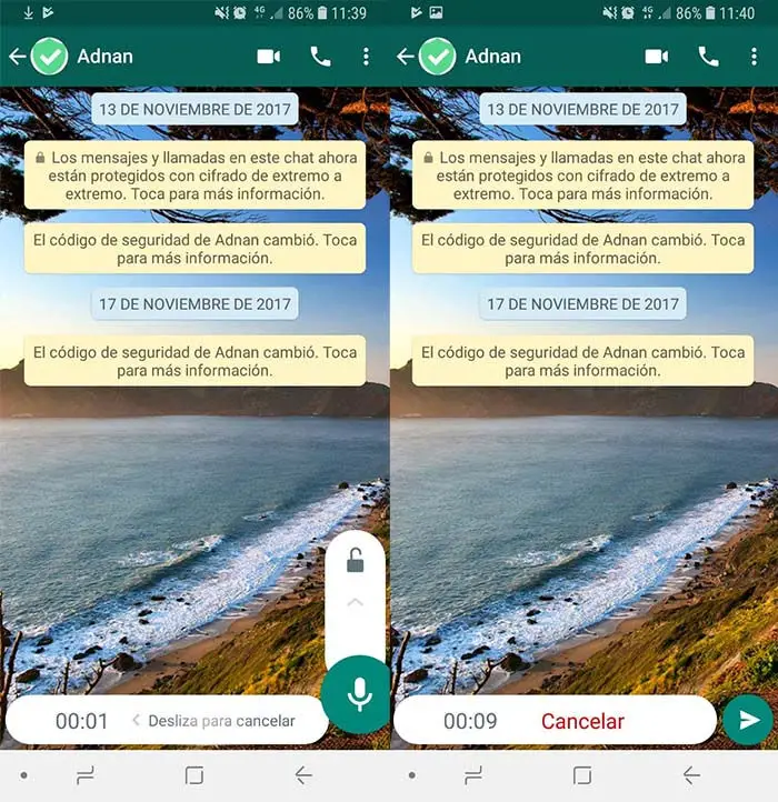 Blockieren Sie die Audioaufnahme auf WhatsApp