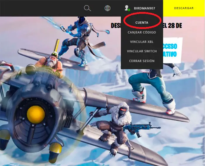 Umbenennen in Fortnite Android Schritt 5