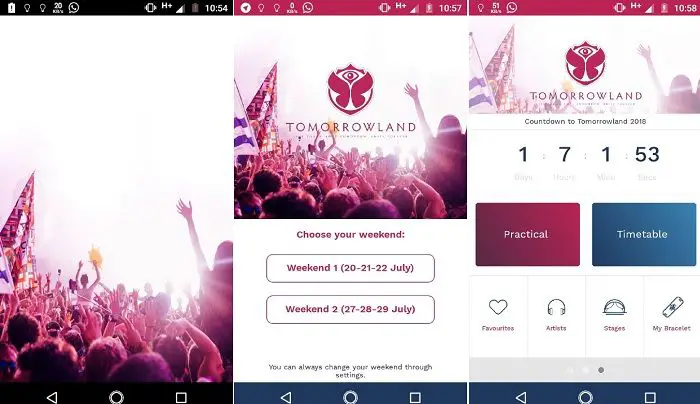 Erfassen Sie die App Tomorrowland