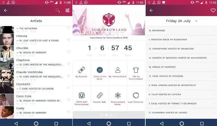 Erfassen Sie Tomorrowland App b