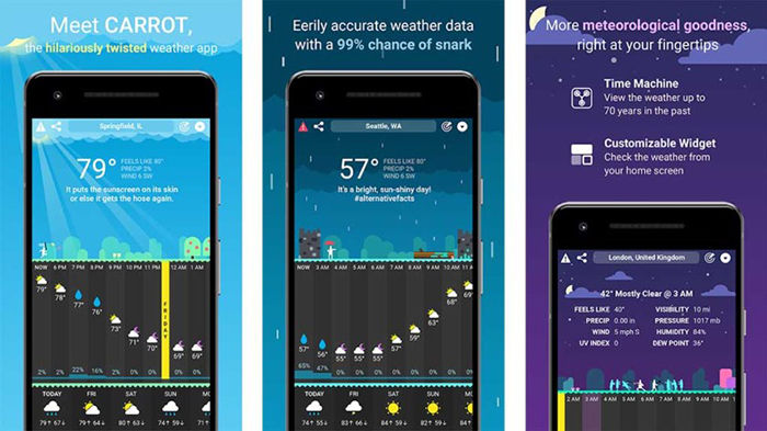 Carrot Weather Wetter App für Android