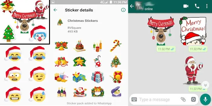 Weihnachtsaufkleber für Whatsapp