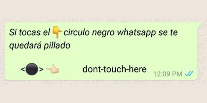 Círculo negro de WhatsApp no pulsar