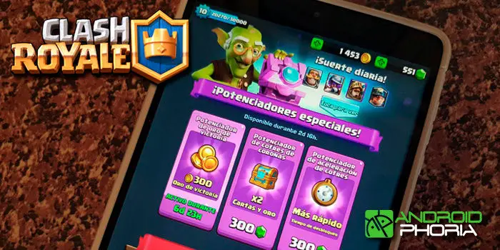 Clash Royale potenciador gratis desafio triple elixir