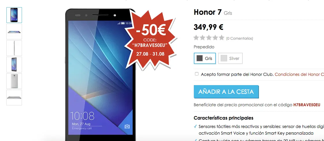 Kaufen Sie Honor 7 in Spanien