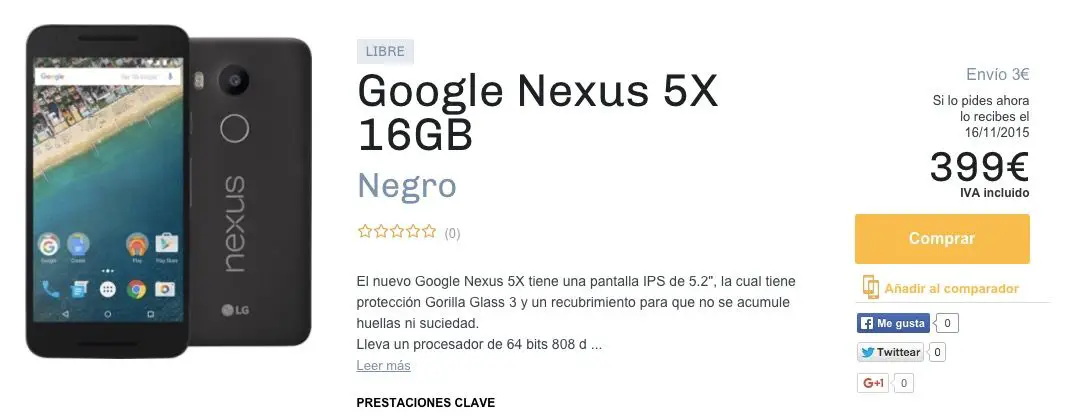 Nexus 5X fällt in weniger als zwei Wochen um 80 Euro