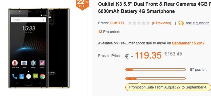 Kaufen Sie OUKITEL K3 das günstigste Angebot