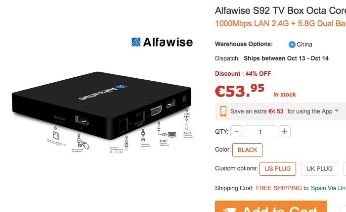 Kaufen Sie TV Box Alfawise S92 Angebot