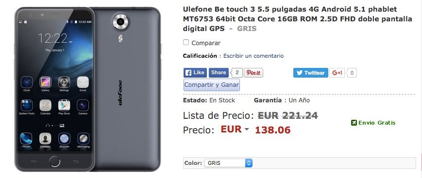 Kaufen Sie Ulefone Be Touch 3 für 138 Euro
