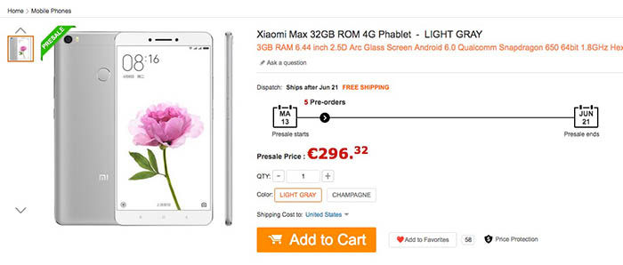 Kaufen Sie Xiaomi Max Spain