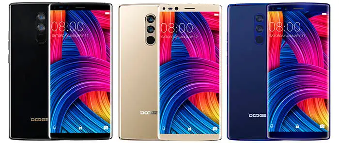 Doogee MIX 2 schwarz blaues Gold