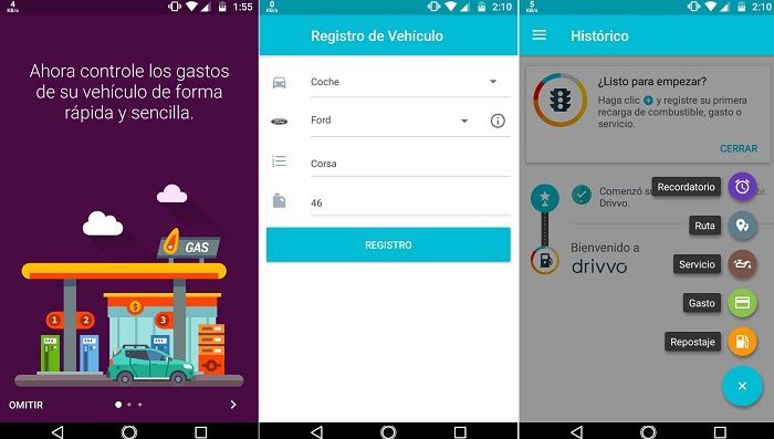 Drivvo-App Autodaten aufzeichnen