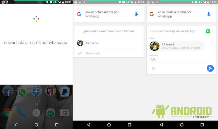 Senden Sie eine WhatsApp mit Google Now