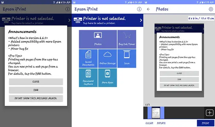 Epson iPrint für Android