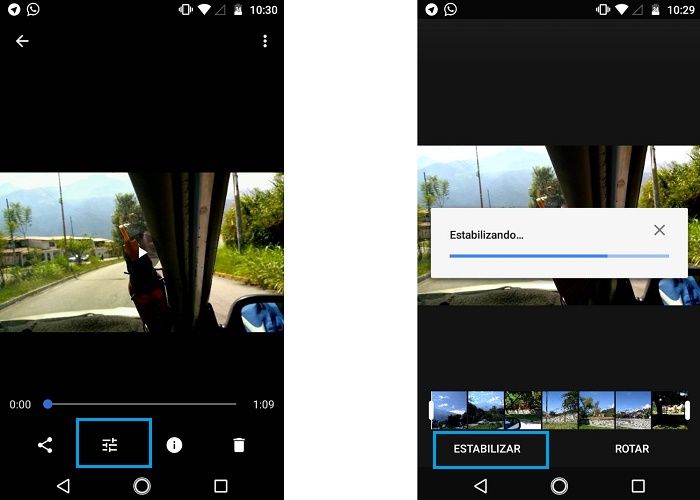 Stabilisieren von Videos auf Android mit Google Fotos