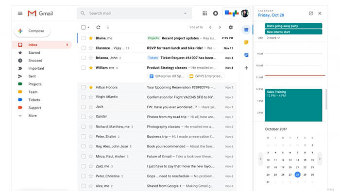 Google Mail hat ein neues Design