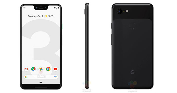 Google Pixel 3 XL offizielles Rendern