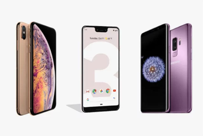 Google Pixel 3 vs. iPhone XS vs. Galaxy S9 Vergleichend