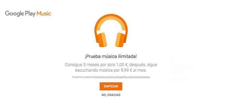 Google Play Music 3 meses 1 euro