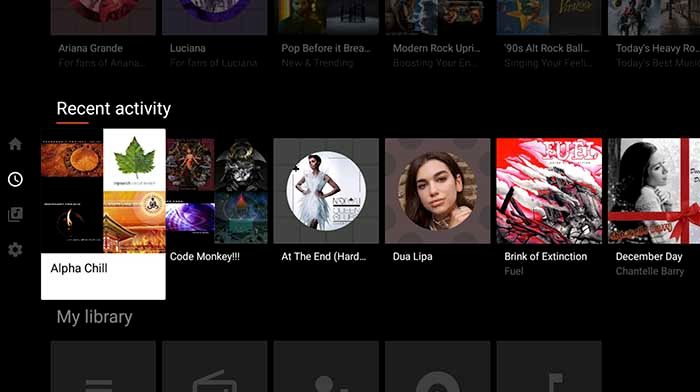 Google Play Music neues Design für Android TV