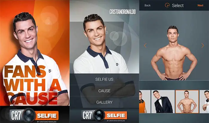 Machen Sie mit Cristiano Ronaldo ein Selfie