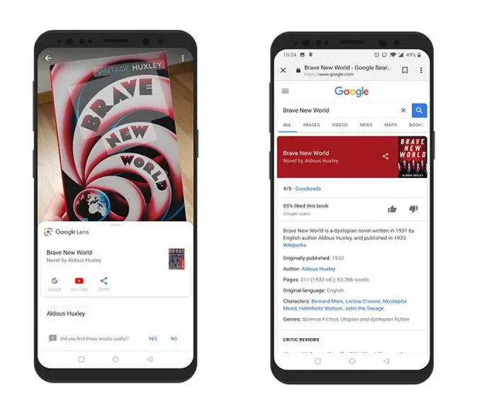 Informationsbücher Google Lens