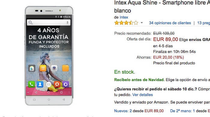 Intex Aqua Shine im Angebot von Amazon für 89 Euro