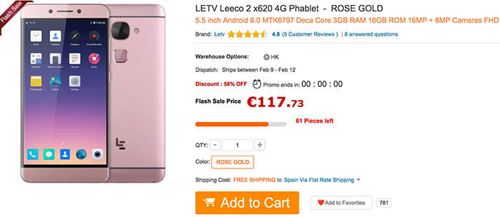 Leeco 2 X620 billiger