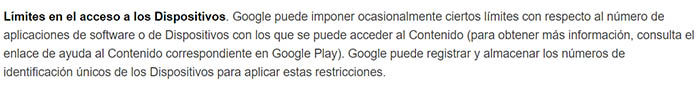 Zugriffslimit für Google Play-Geräte