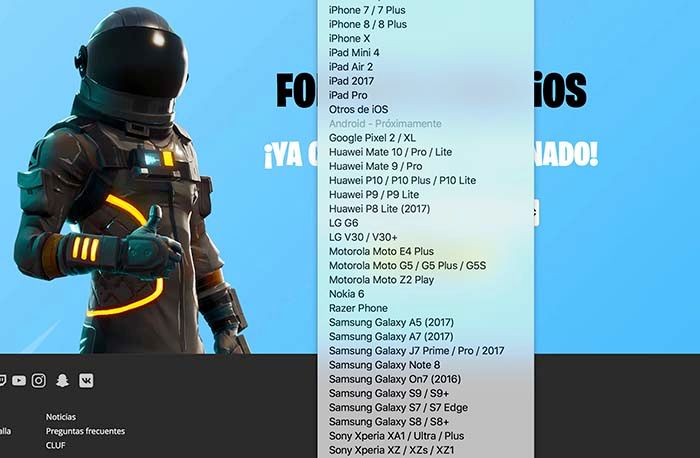 Kompatible Android-Liste Fortnite