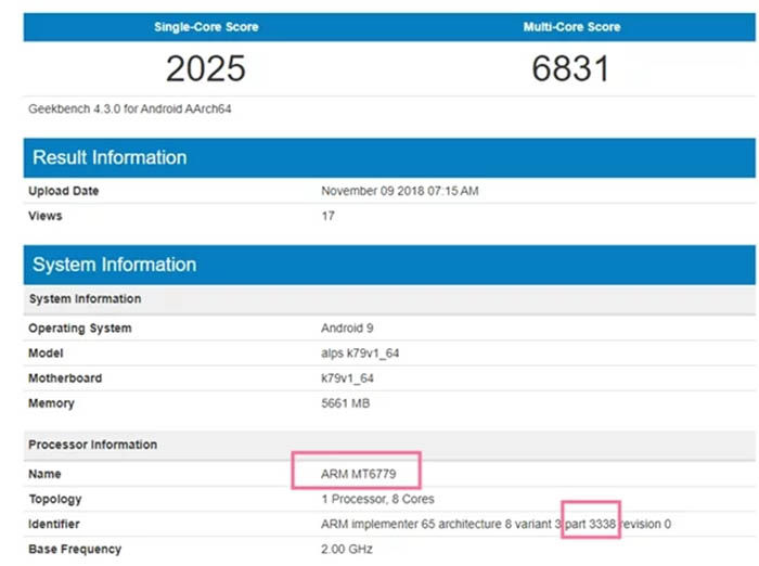 Mediatek Helium X40 Ergebnisse der Geekbench