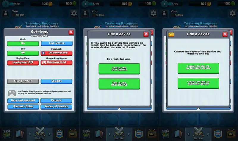 Spiel Clash Royale migrieren