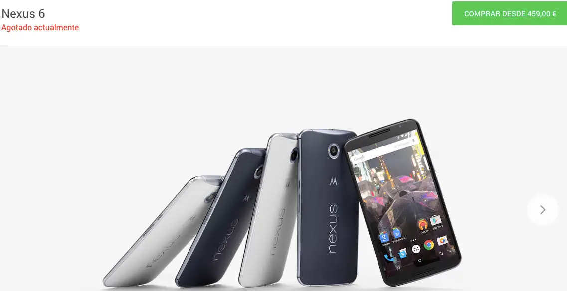 Nexus 6 se agota en la Google Store