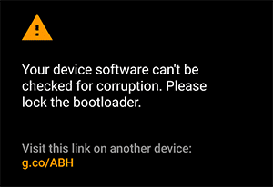 Es kann nicht geprüft werden, ob die Gerätesoftware beschädigt ist. Daher müssen Sie den Bootloader blockieren