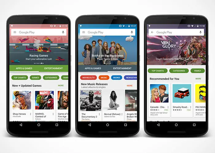 Nueva versión Google Play 6.0.0