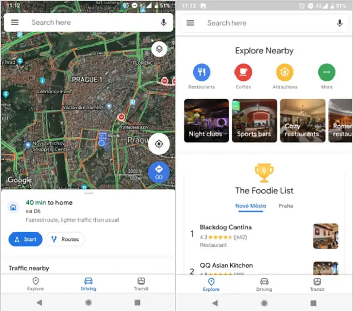 Neues Design für Google Maps