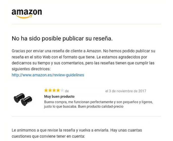 Stellungnahme nicht Amazon genehmigt