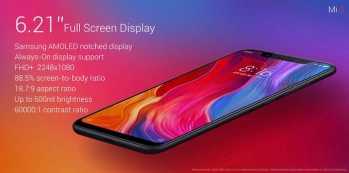 Xiaomi Mi 8 Bildschirm